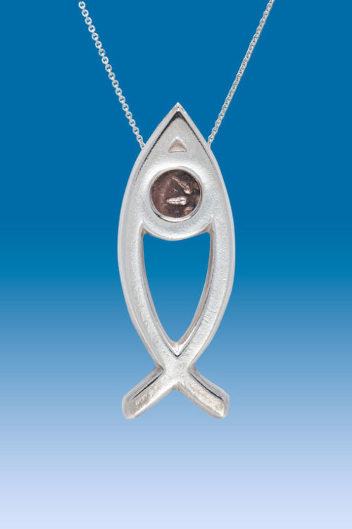 Jesus Fish Sterling Silver Pendant with 18 inch chain - Days of Jesus Gifts